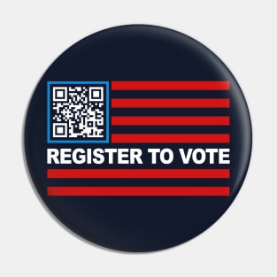 Register To Vote American Flag QR Code Pin