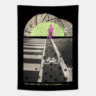 Ride Your Bike to Get to the Other Side of Fear Tapestry