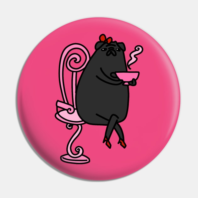 Luxurious Black Pug Pin by saradaboru