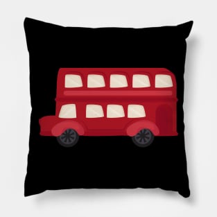 Red Double Decker Bus Pillow