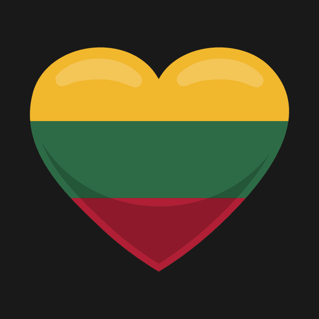 Lithuania Flag Heart by SunburstGeo