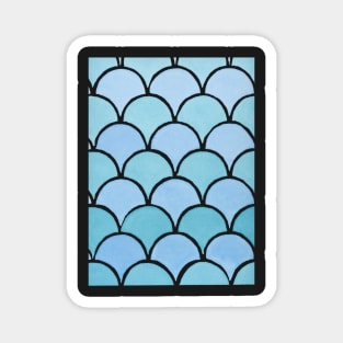 MERMAID SCALES - Blue and Aqua Scallop Design Magnet