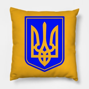 Ukraine trident on shield Pillow