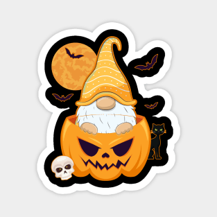 Pumpkin Gnome Cute Halloween Magnet