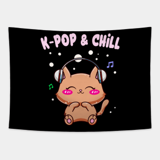 K-Pop & Chill Cute Kawaii Kitty Cat Tapestry