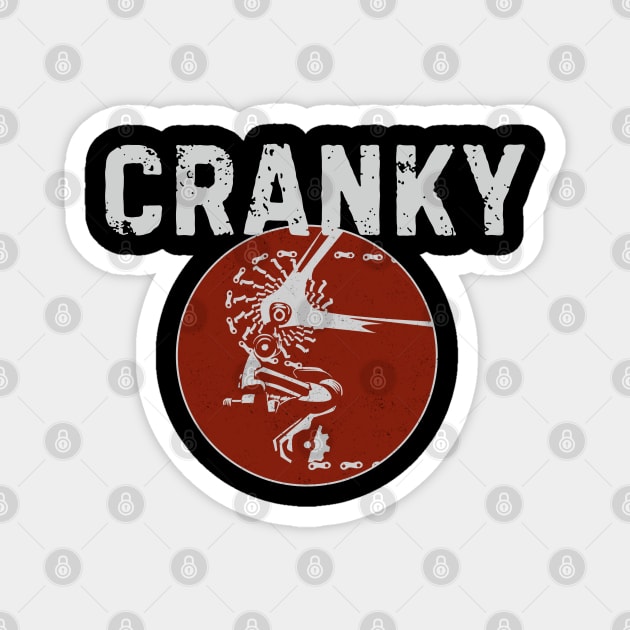 Cranky Cyclist Design – Funny Bike Chain Crank Art for Cyclists Magnet by Stylecombinator