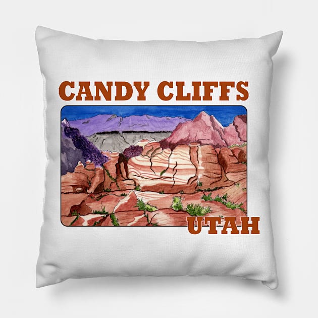 Candy Cliffs, Utah Pillow by MMcBuck