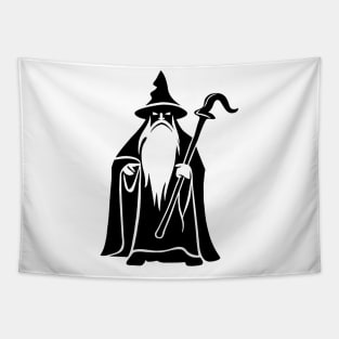 Minimalist Vector Human Wizard Tapestry