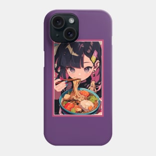 Cute Anime Girl |  Ramen Noodles | Hentaii Chibi Kawaii Design Phone Case