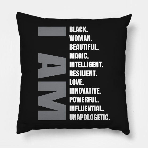I Am | Black Woman Pillow by UrbanLifeApparel