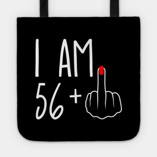 Vintage 57th Birthday I Am 56 Plus 1 Middle Finger Tote