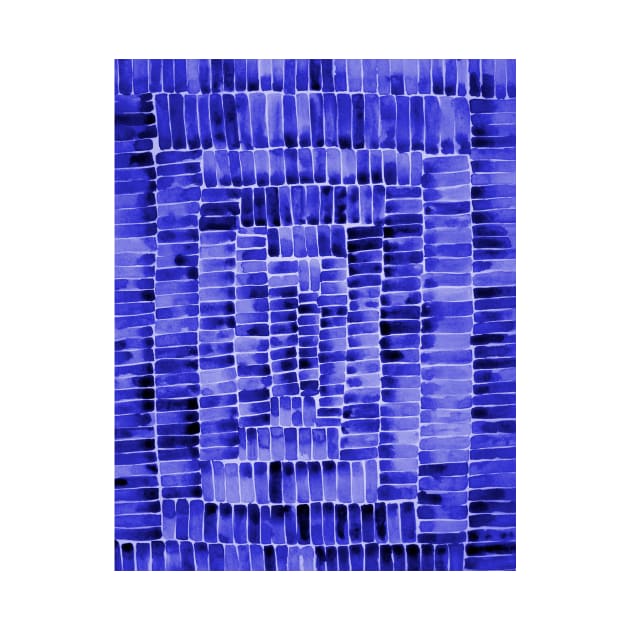 Watercolor abstract rectangles - blue by wackapacka