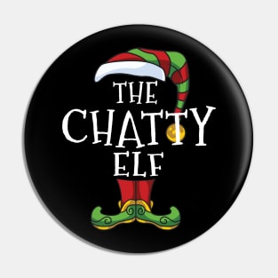 Chatty Elf Family Matching Christmas Holiday Group Gift Pajama Talkative Pin