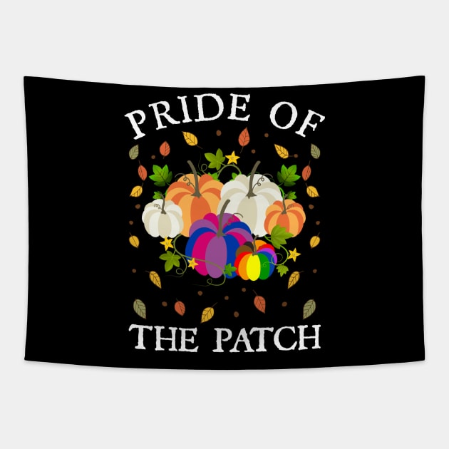 LGBTQ Fall Halloween Bisexual Pride Pumpkins Pride Of The Patch Tapestry by egcreations