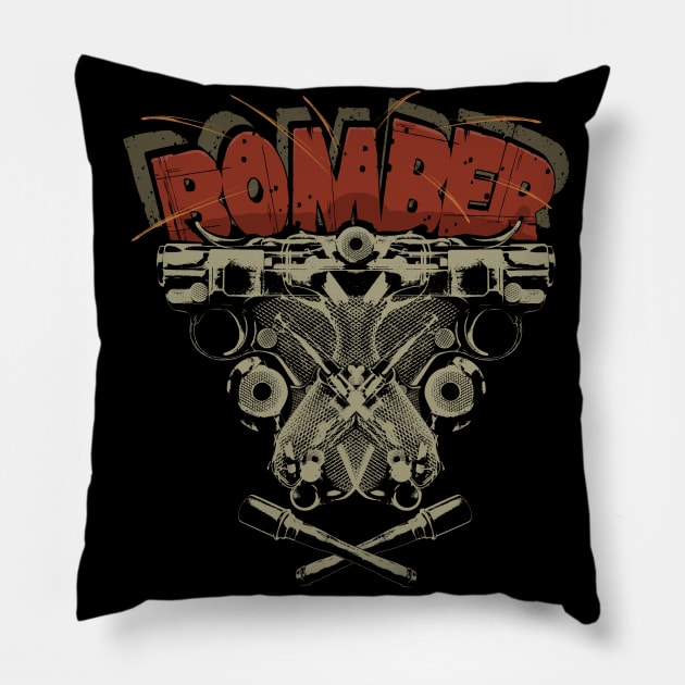 Bomber Robot Head Pillow by NormanX