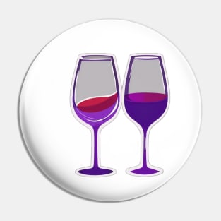 Toasting Wine Glasses - Stylized Cheers Illustration No. 657 Pin