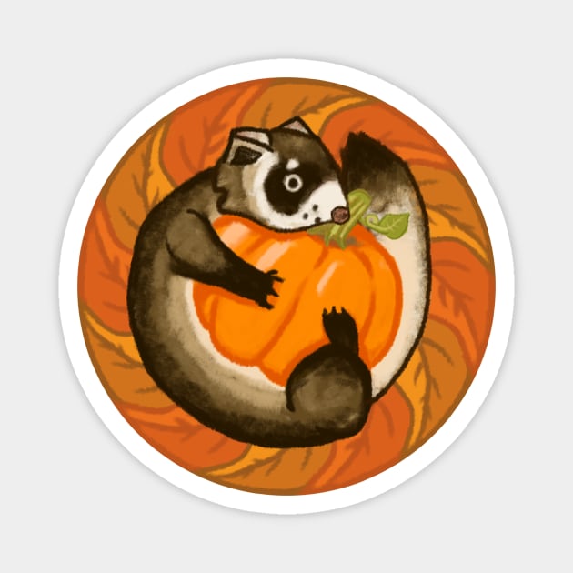 Black-Footed Ferret Pumpkin Magnet by BeetleGalaxy