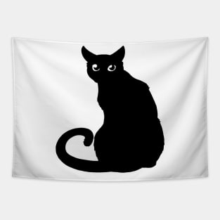 Cat Black Tapestry