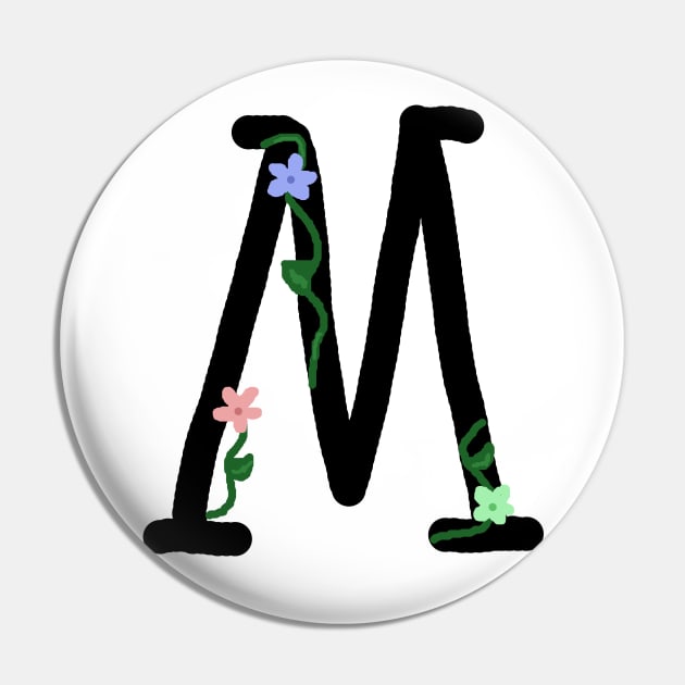 "M" Initial Pin by artoftilly