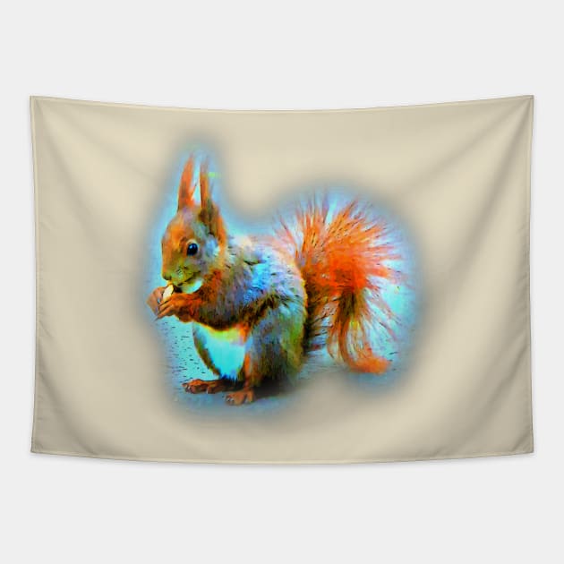Squirrel in modern style Tapestry by MarionsArt