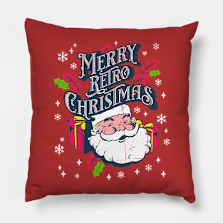 Merry Retro Christmas Pillow