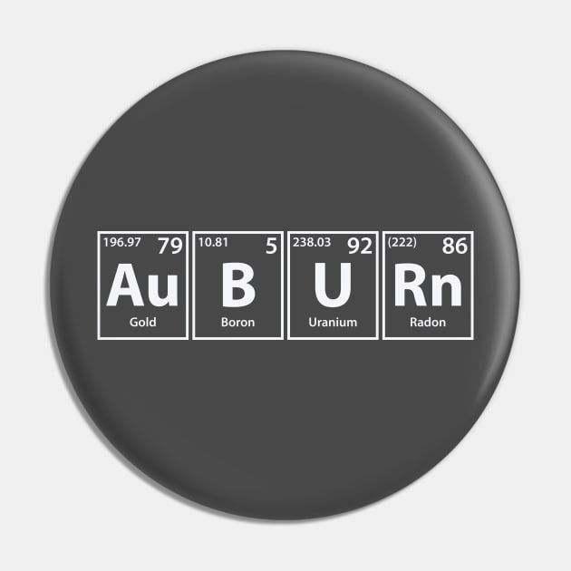 Auburn (Au-B-U-Rn) Periodic Elements Spelling Pin by cerebrands