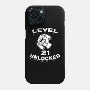 Level 21 Unlocked - Funny Mens 21st Birthday Gamer Phone Case