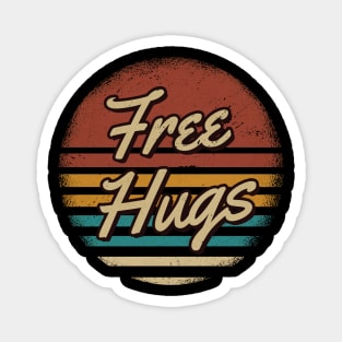 Free Hugs Retro Style Magnet