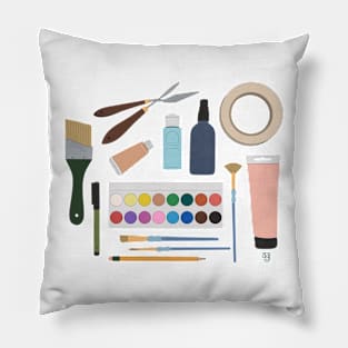 Essentials of an Artist Pillow