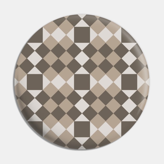 Taupe Jefferson City Patchwork Pattern Pin by Nuletto