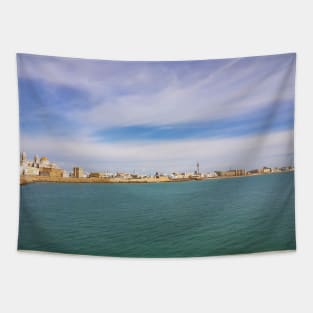 Panorama of Cadiz coastline, Spain Tapestry