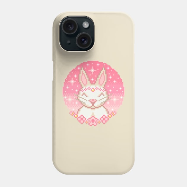 Bunny Pixel Art - Blue Version Phone Case by AlleenasPixels