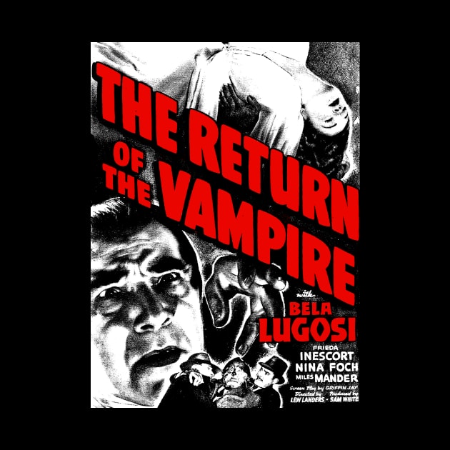 Womens Vampire Dark Lord Dracula Lugosi Horror Movie Retro Poster by Juandamurai