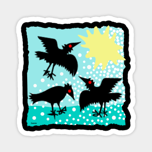 Blackbird Snow Day Magnet