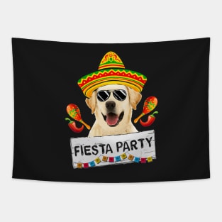 Funny Party Cute Labrador Retriever Dog Sombrero Tapestry