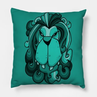 Lion - Arcadia Blue Green Pillow