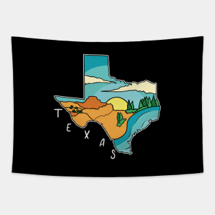 Texas Map Landscape Tapestry