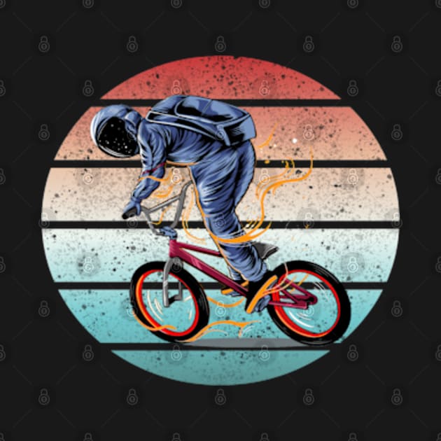 astronaut riding bmx - vector illustration art work by kedesign1