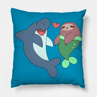 Shark and Mermaid Sloth Pillow