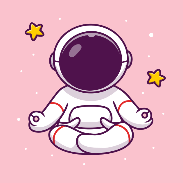 Cute Astronaut Yoga In Space by Catalyst Labs