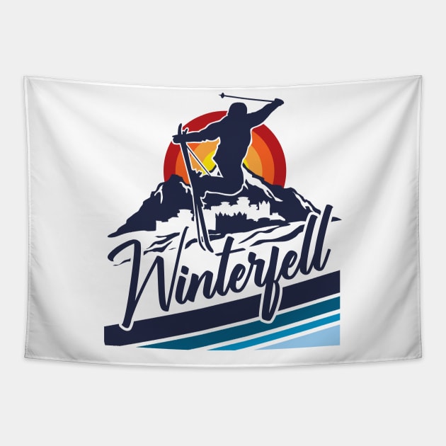 Fictional Ski Resorts Tapestry by MindsparkCreative