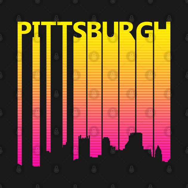 Retro 1980s Pittsburgh Skyline by GWENT