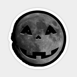 Moon Pumpkin Face Funny Halloween Design Magnet