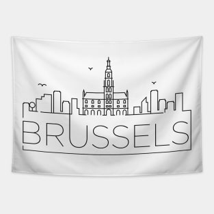 Brussels Minimal Skyline Tapestry