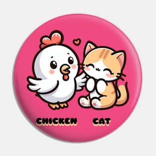 Chicken & Cat Pin