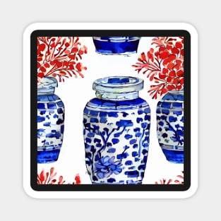 Corals in chinoiserie jars Magnet