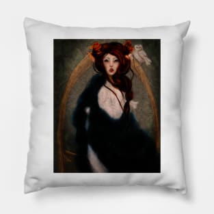 Forest Fairy and Barn Owl Illustration Pillow