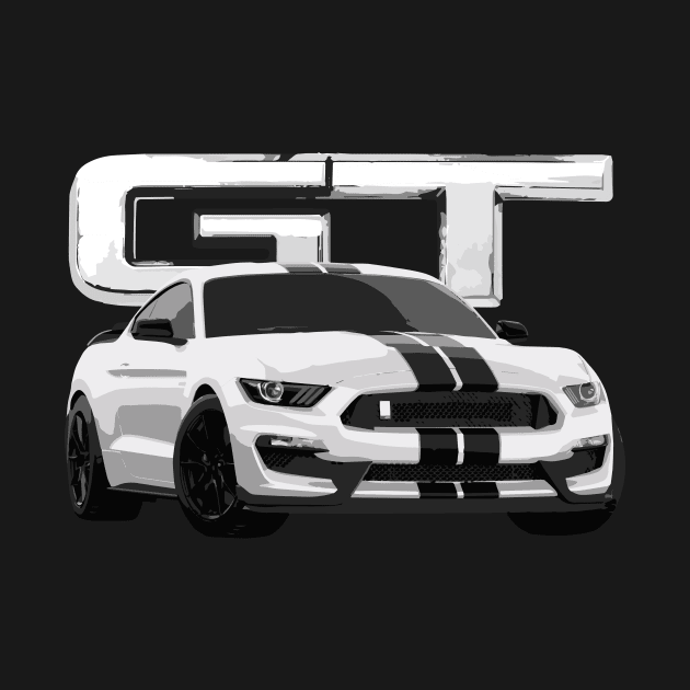 Mustang GT GT350 T-Shirt Oxford White by cowtown_cowboy