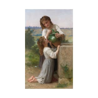 À La Fontaine (At The Fountain) (1897)By William Bouguereau T-Shirt