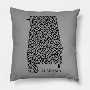 Alabama State Outline Maze & Labyrinth Pillow